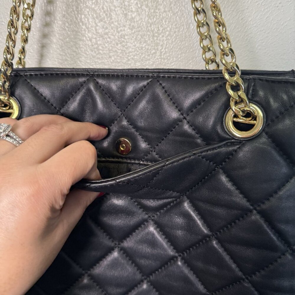 Michael Kors Fulton  Quilted Soft Luxury Leather Tote Bag Handbag Purse Classic - Picture 13 of 16
